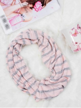 Jersey Striped Double Loop Scarf